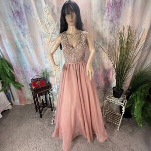 NEW📌 Terani Couture "Spotlight On" Elaborate Beaded Top Blush Prom - Ball Gown